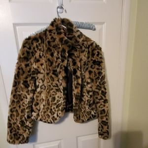 Faux leopard jacket